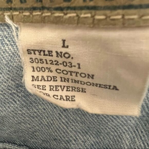 Vintage 90’s Gap Denim USA Flag Graphic Jean Trucker Jacket - Picture 11 of 15